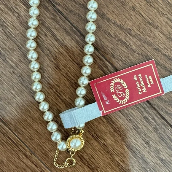 Spanish Mallorca GoldPearl Necklace